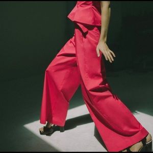 Zara fuchsia belted pants